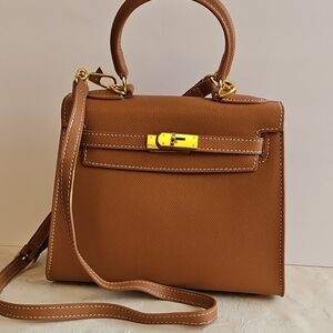 Caramel Faux Leather Handbag
